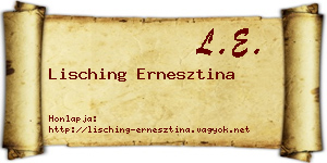 Lisching Ernesztina névjegykártya